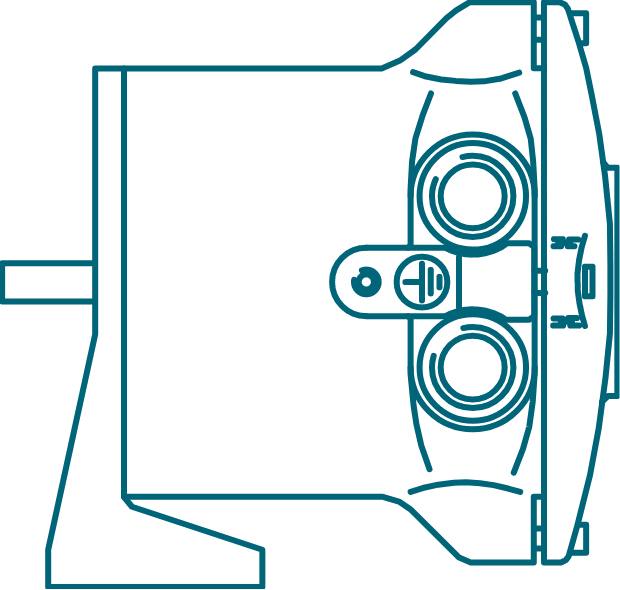 Aluminium bracket.For connection with 2 &oslash;8.5 holes on 70 mm pitch circle diameter.